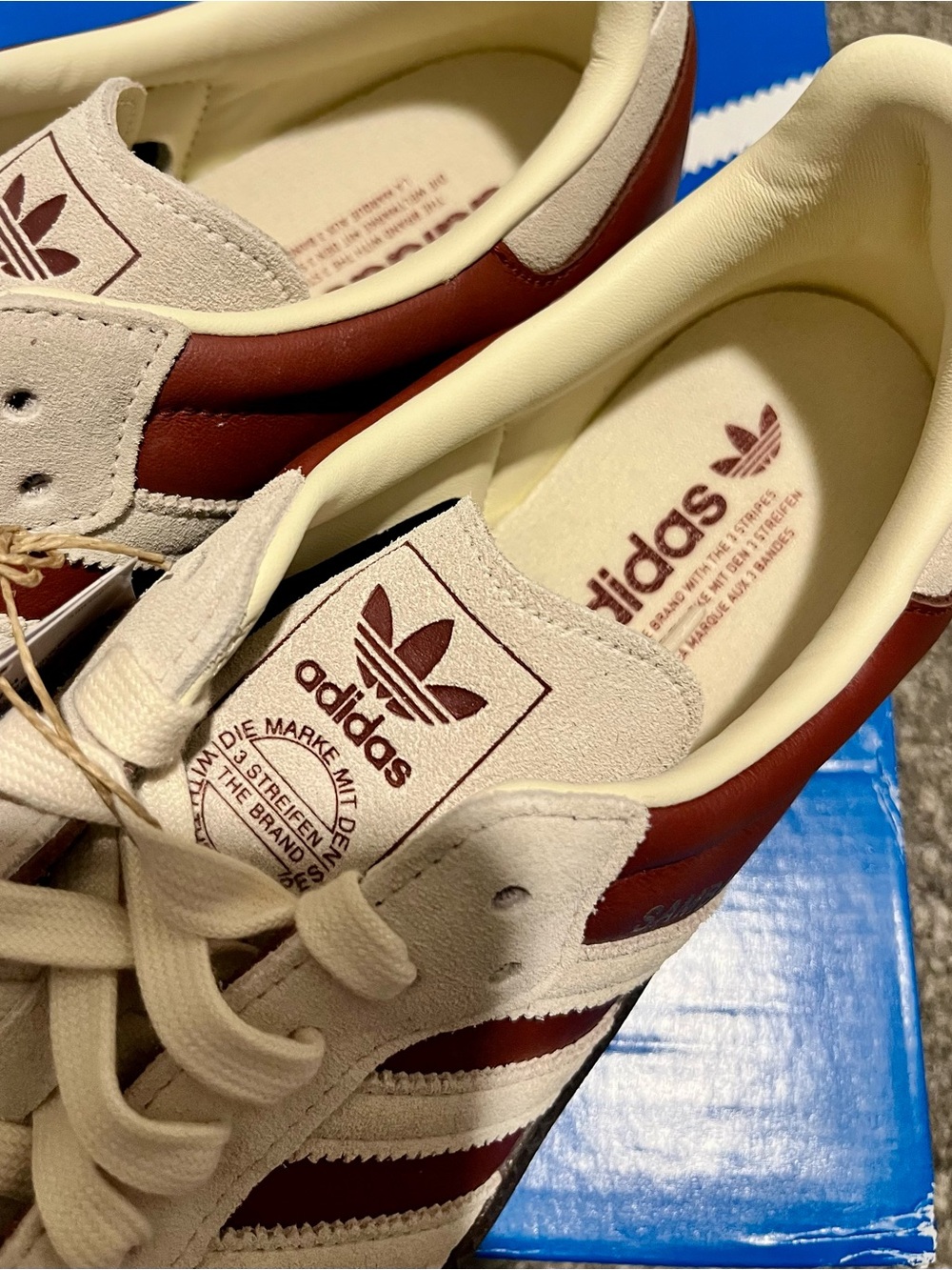 adidas Samba OG Red Wine and White Men's Sneakers - Picture 4 of 6